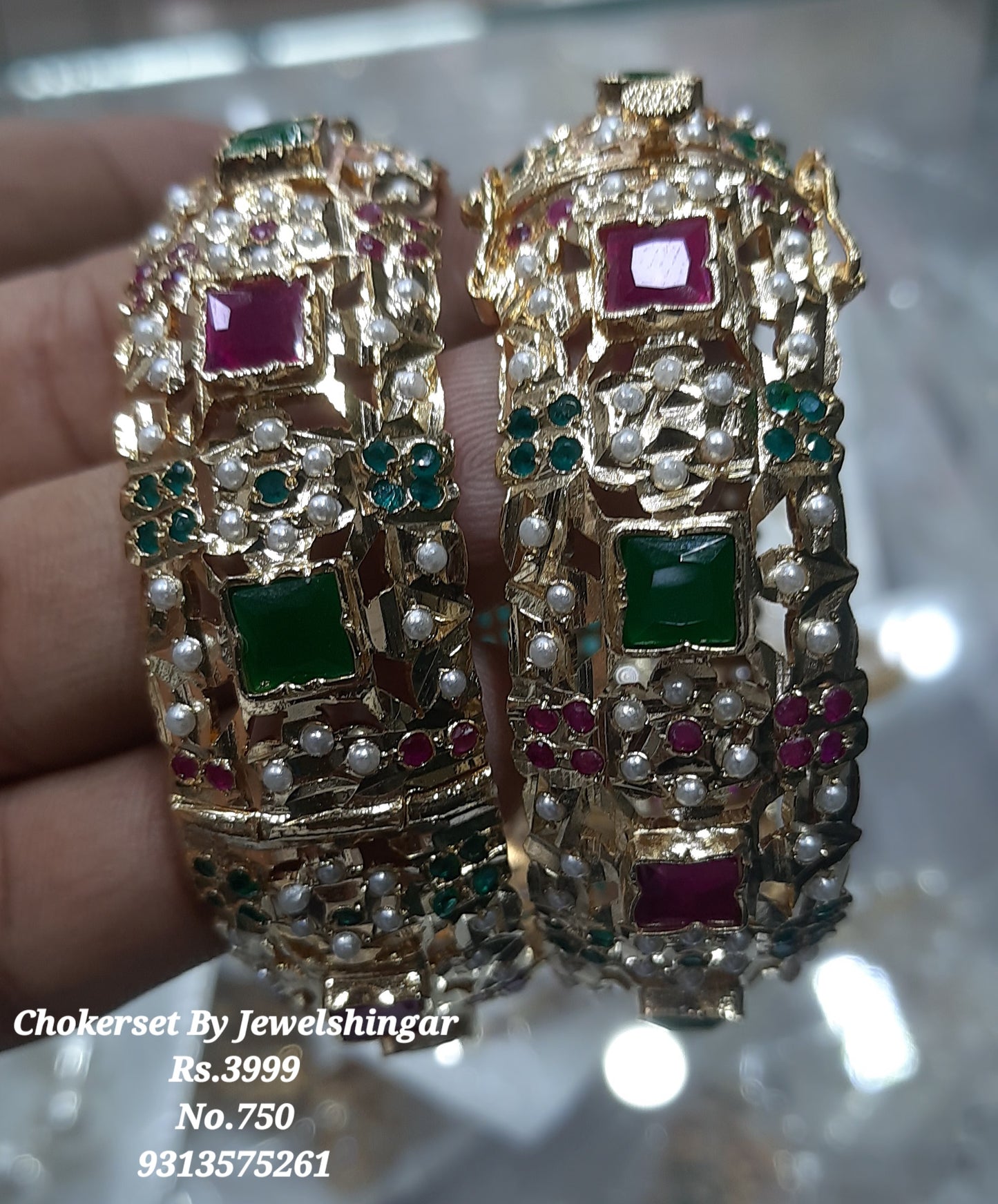 Jadau Bangles from chokerset By Jewelshingar