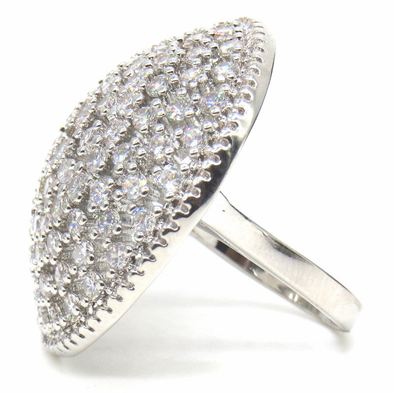 Jewelshingar Jewellery Fine American Diamond Silver Ring ( 45710-ring )