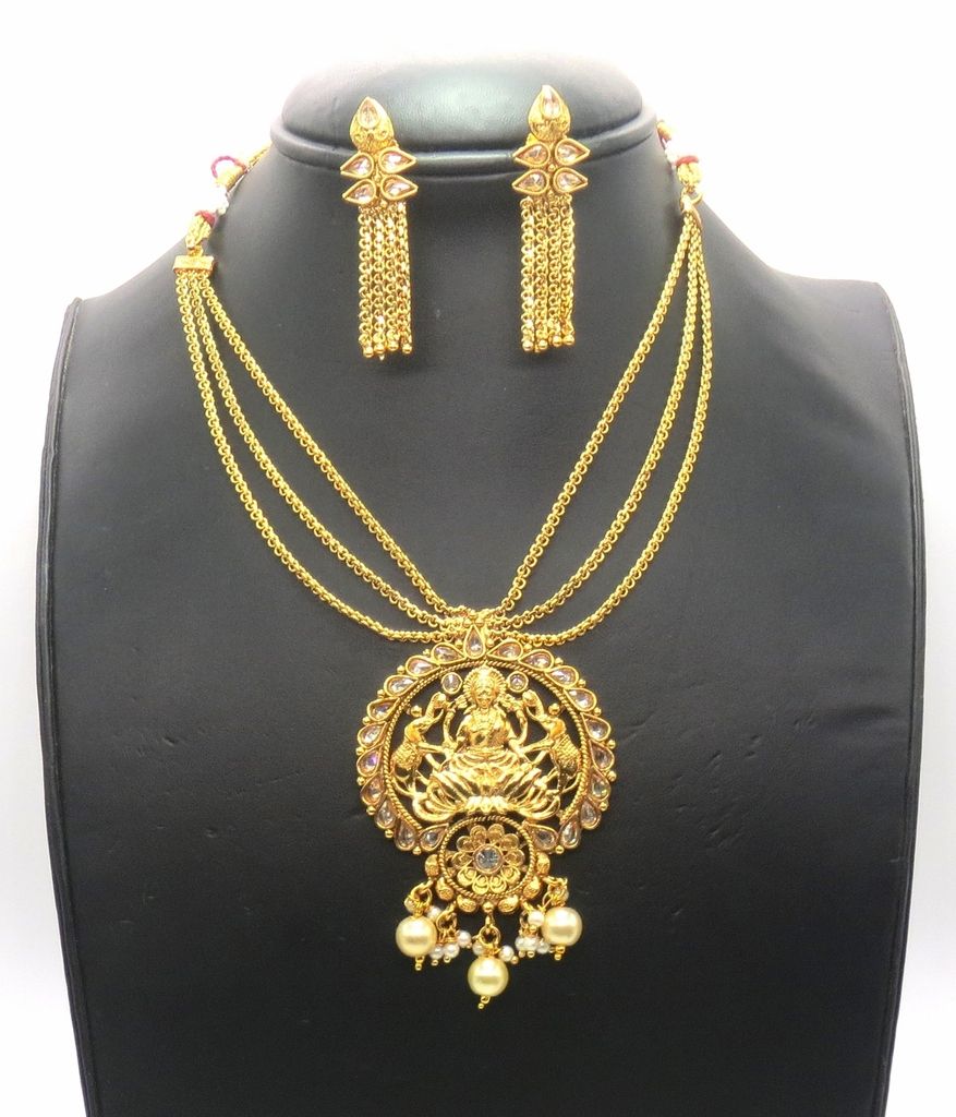 Jewelshingar Jewellery Antique Antique Plated Colour Gold Pendant Set For Women ( 46308-ps )