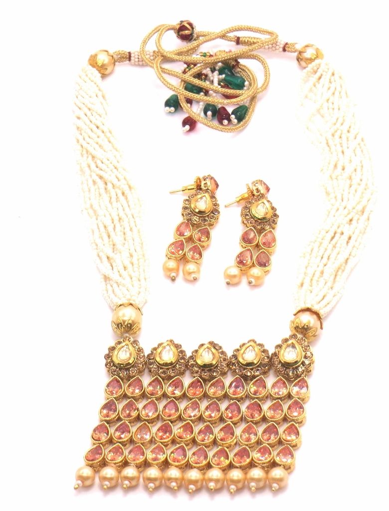 Jewelshingar Jewellery Antique Antique Plated Colour Gold Pendant Set For Women ( 46316-ps )