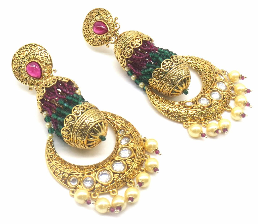 Jewelshingar Jewellery Fine Multi Jhumki Earrings For Women ( 47601DCE )