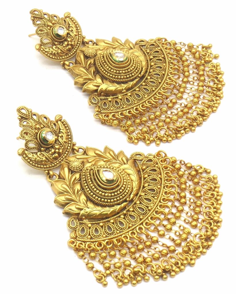 Jewelshingar Jewellery Antique Plating Clear Colour Earrings For Women ( 48543-pe )