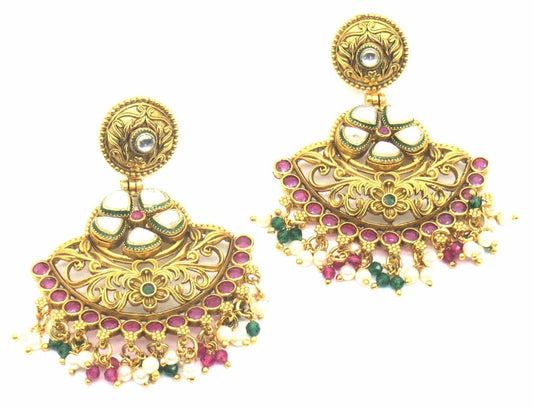 Jewelshingar Jewellery Antique Plating Multi Colour Earrings For Women ( 48562-pe )