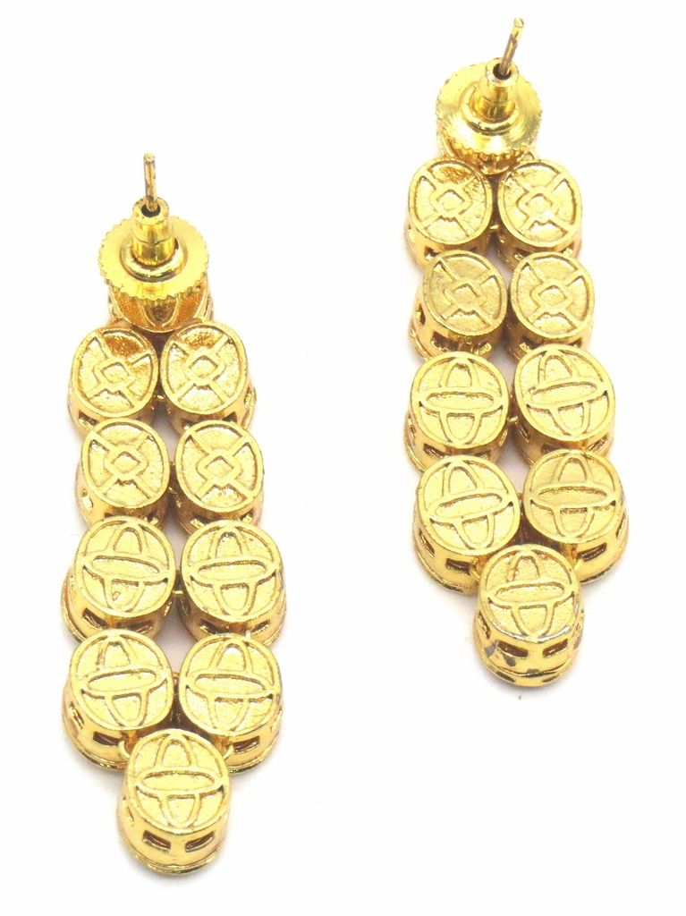 Jewelshingar Jewellery Gold Plating Gold Colour Earrings For Women ( 48583-ace )