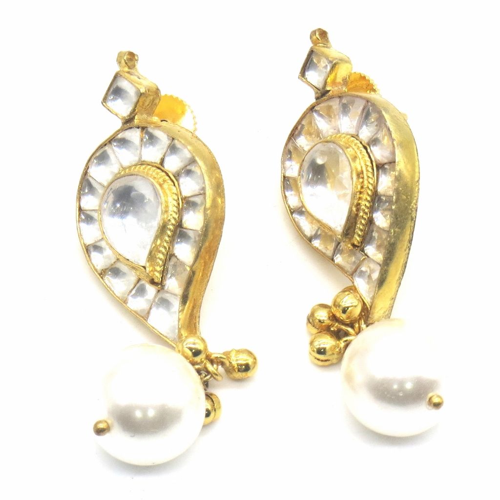 Jewelshingar Jewellery Gold Plating Moti Colour Earrings For Women ( 48636-ace )