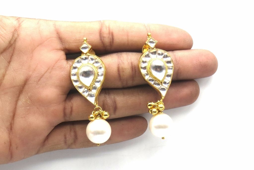 Jewelshingar Jewellery Gold Plating Moti Colour Earrings For Women ( 48636-ace )