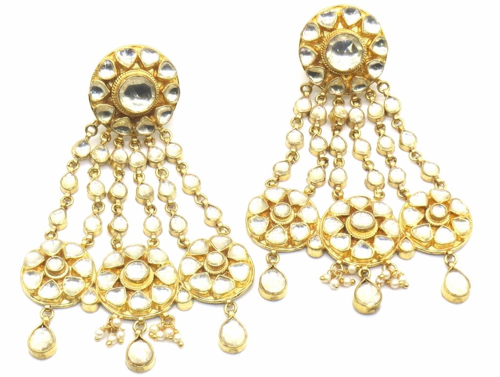 Jewelshingar Jewellery Gold Plating Gold Colour Earrings For Women ( 48672-dce )