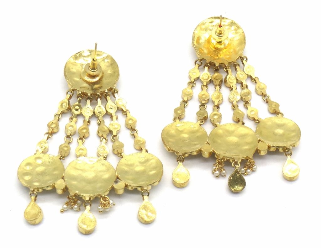 Jewelshingar Jewellery Gold Plating Gold Colour Earrings For Women ( 48672-dce )