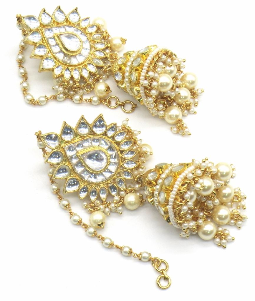 Jewelshingar Jewellery Gold Plating clear Colour Earrings For Women ( 48780-acj )