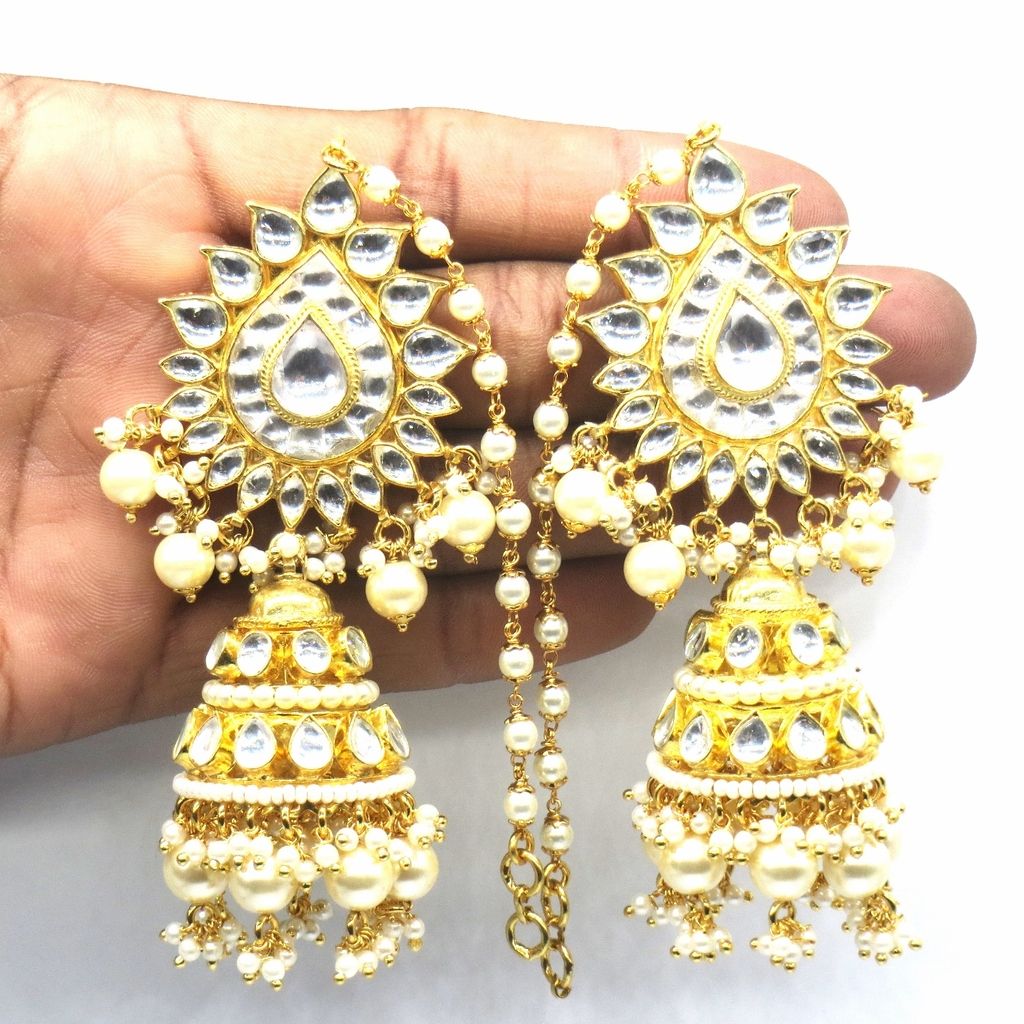 Jewelshingar Jewellery Gold Plating clear Colour Earrings For Women ( 48780-acj )