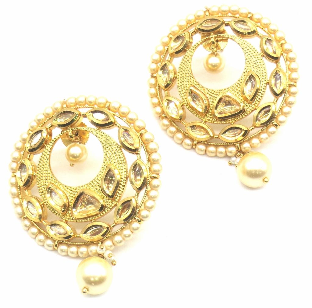 Jewelshingar Jewellery Gold Plating Gold Colour Earrings For Women ( 48802-ace )