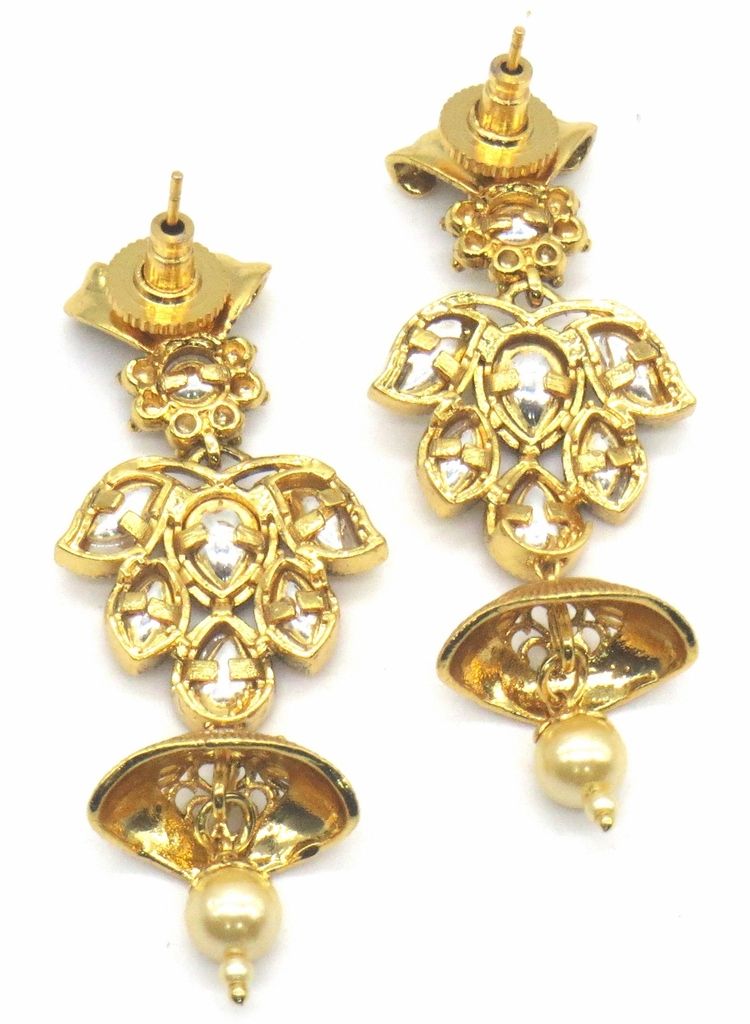 Jewelshingar Jewellery Gold Plating Clear Colour Earrings For Women ( 48825-acj )