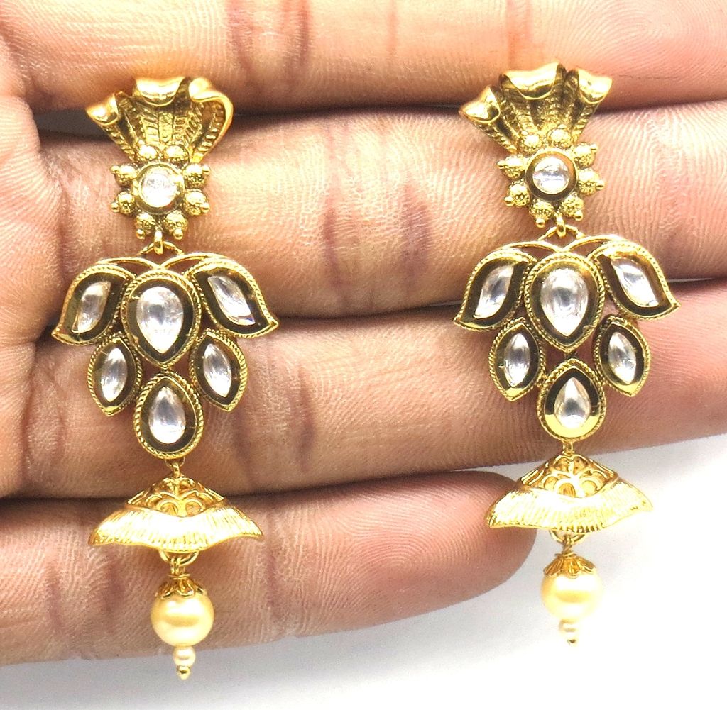 Jewelshingar Jewellery Gold Plating Clear Colour Earrings For Women ( 48825-acj )