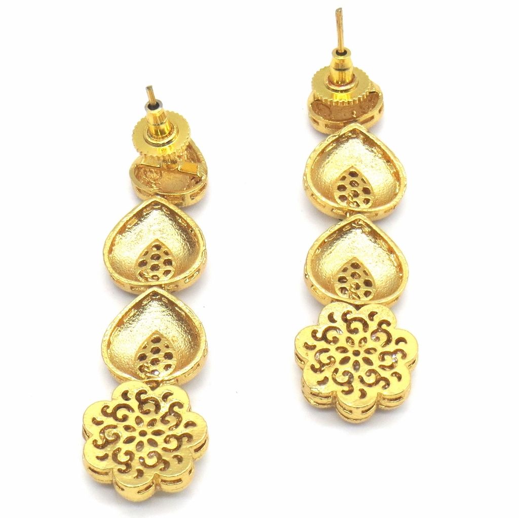 Jewelshingar Jewellery Gold Plating Rust Colour Earrings For Women ( 48881-ace )