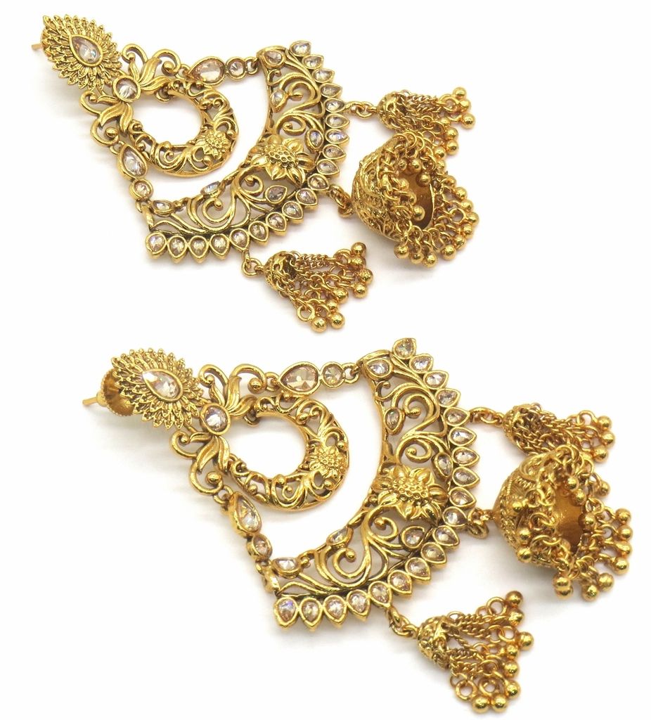 Jewelshingar Jewellery Gold Plating Gold Colour Earrings For Women ( 48949-pj )