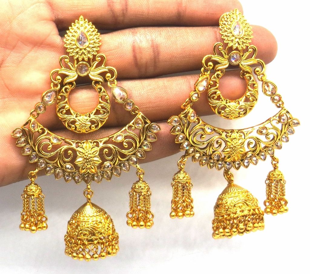 Jewelshingar Jewellery Gold Plating Gold Colour Earrings For Women ( 48949-pj )