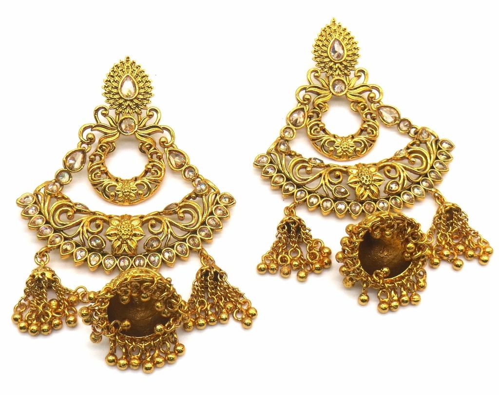 Jewelshingar Jewellery Gold Plating Gold Colour Earrings For Women ( 48949-pj )