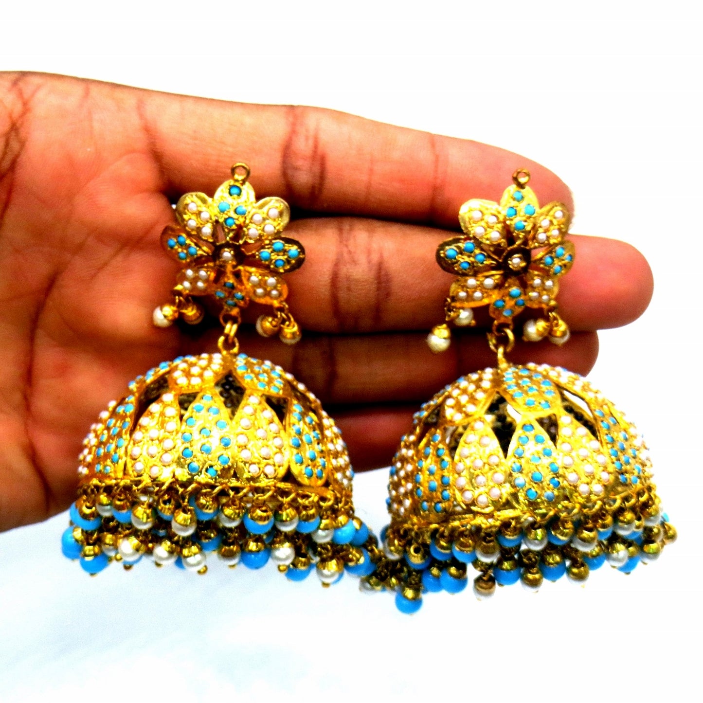 Jewelshingar Jadau Jhumki in Firaza Colour 50031-j