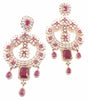 Jewelshingar Jewellery Rose Gold Plating Ruby Colour Dangle & Drop Earrings For Women ( 50235-ead )