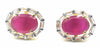 Jewelshingar Jewellery Gold Silver Plating Ruby Colour Stud Earrings For Women ( 50301-eads )