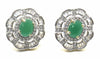 Jewelshingar Jewellery Gold Silver Plating Green Colour Stud Earrings For Women ( 50458-eads )