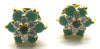 Jewelshingar Jewellery Gold Silver Plating Green Colour Stud Earrings For Women ( 50592-eads )