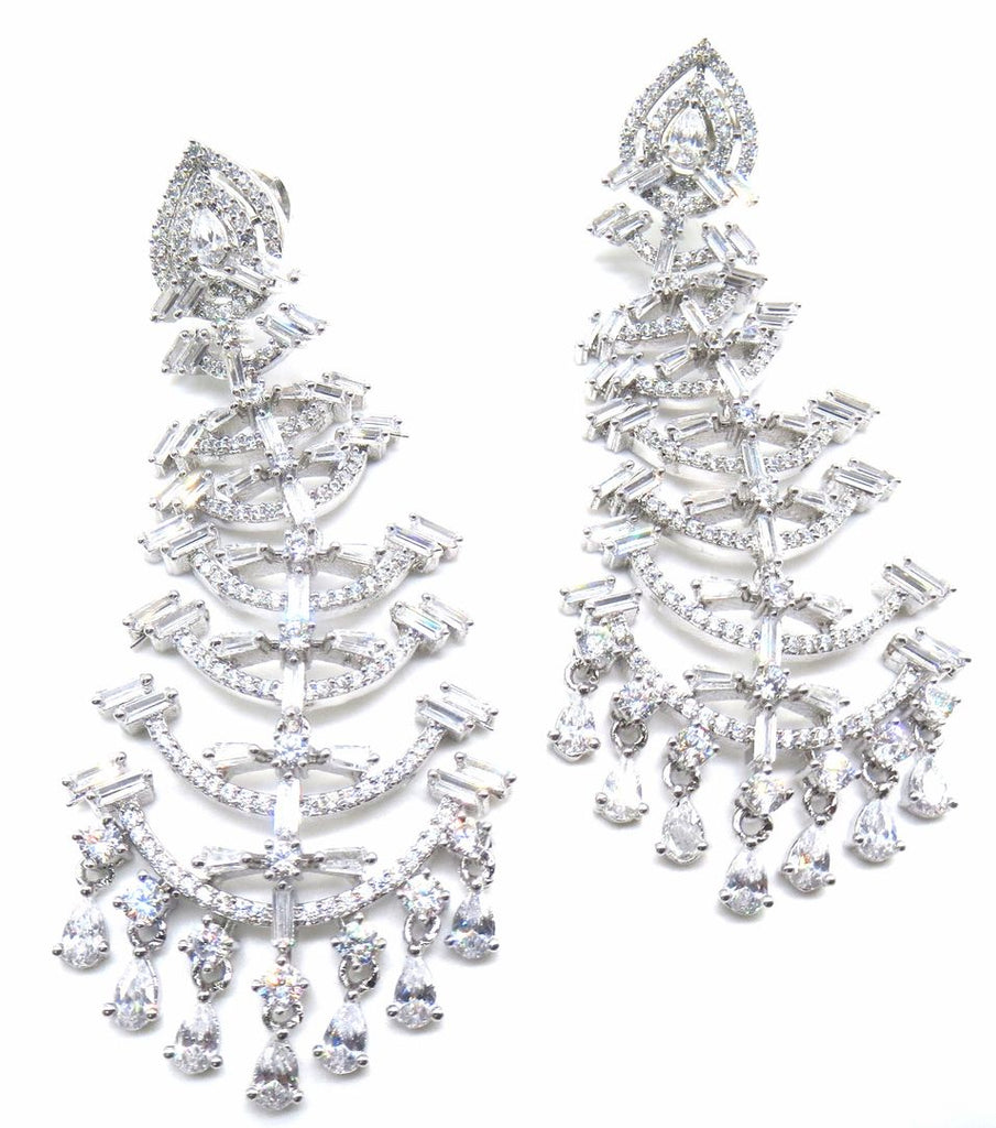 Jewelshingar Jewellery Fine Rhodium Jhumki Earrings For Women ( 51188EAD )