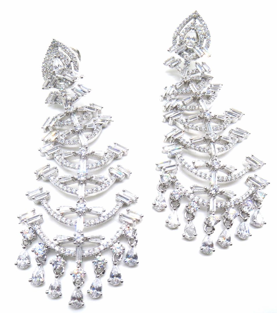 Jewelshingar Jewellery Fine Rhodium Jhumki Earrings For Women ( 51188EAD )