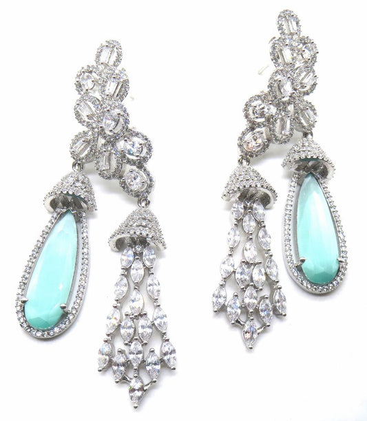 Jewelshingar Jewellery Fine Rhodium Jhumki Earrings For Women ( 51290EAD )