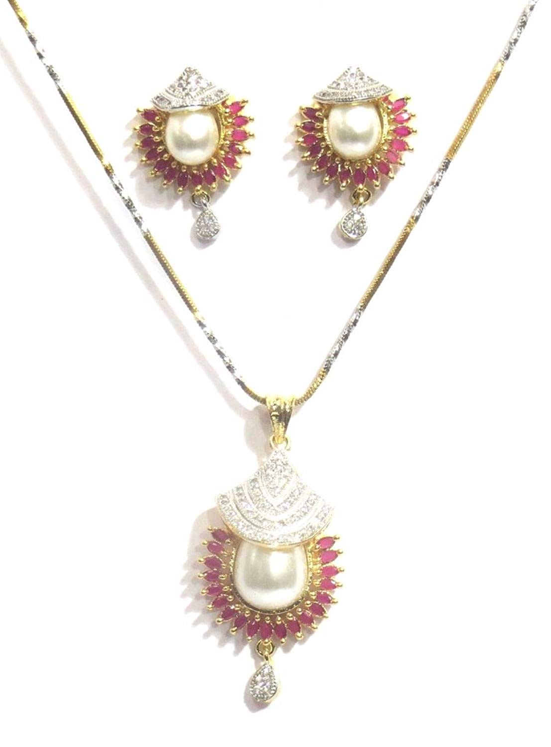 Jewelshingar Jewellery Fine Quality Pendant Set For Women ( 33134-psad-ruby )