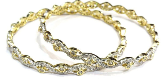 Jewelshingar Cubic Zirconia Bangles Set For Women Jewellery ( 7077-2.10-2-jb ) - JEWELSHINGAR