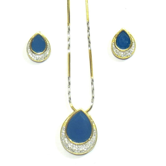 Jewelshingar Jewellery Fine Quality Pendant Set For Women ( 25792-psad-blue )