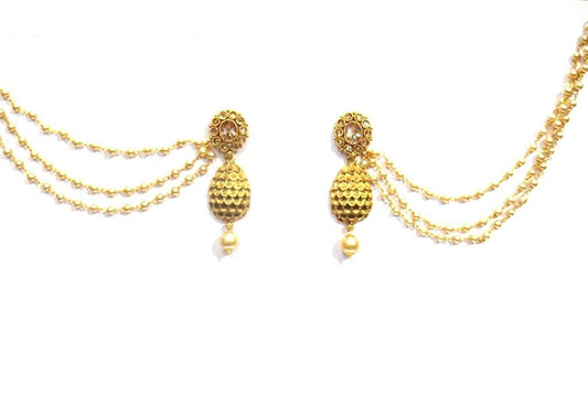 Jewelshingar Jewellery Antique Plated Gold Colour Earrings For Women (42743-pe)