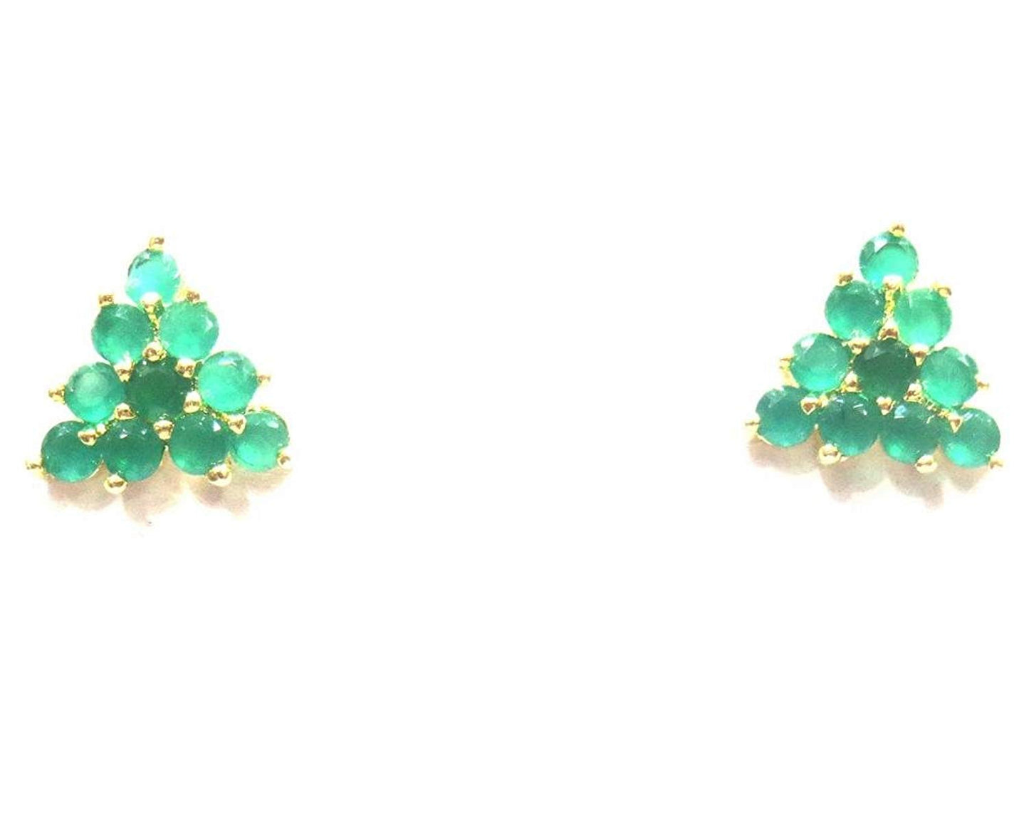 Jewelshingar Jewellery Diamond Looking Stud Earrings For Women ( 39493-ead-studds-green )