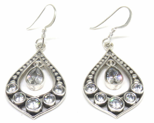 Jewelshingar Jewellery 925 Silver Rhodium Jhumki Earrings For Women ( 52028SSL )