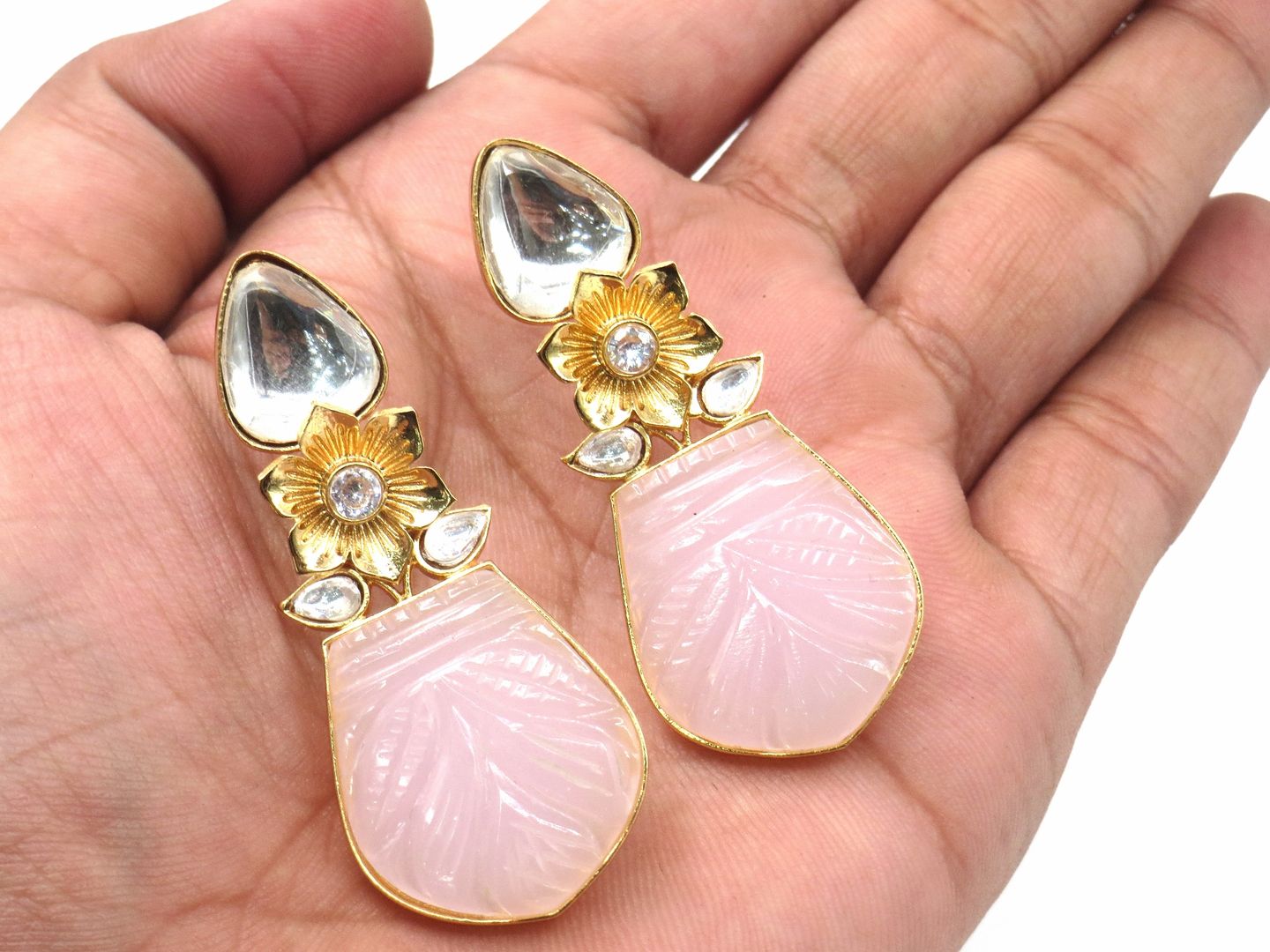 Jewelshingar Jewellery Fine Semi Precious Stone Earrings ( 53383URVI )