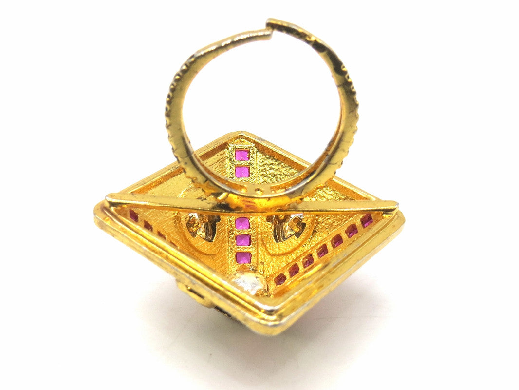 Jewelshingar Jewellery Fine Kundan Adjustable Ruby Ring ( 53723ACR )