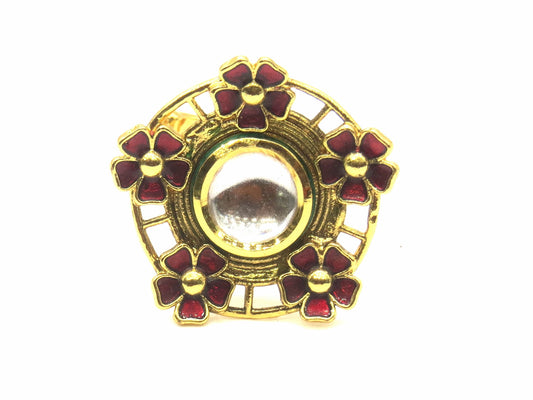 Jewelshingar Jewellery Fine Kundan Adjustable Ruby Ring ( 53821ACR )