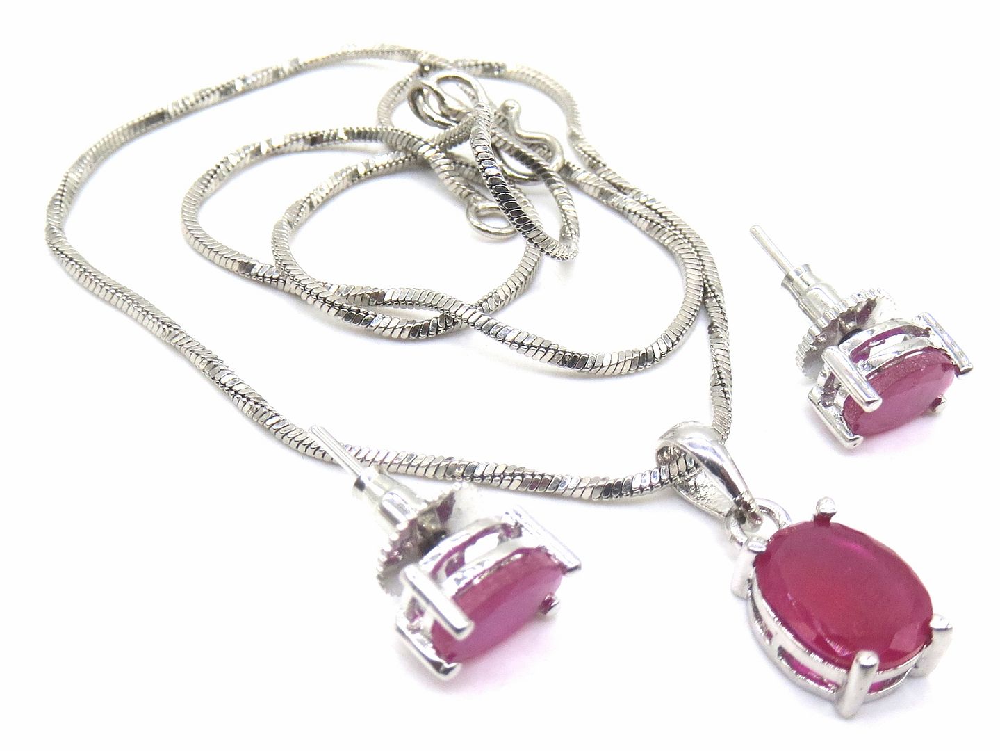 Jewelshingar Jewellery Ruby Colour Pendant Set For Women ( 54496PSD )