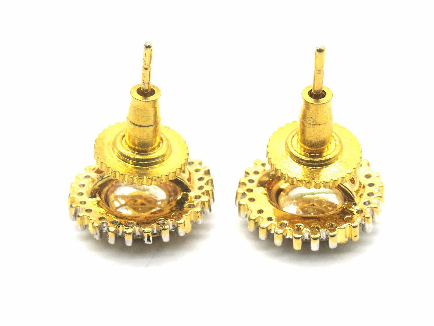 Jewelshingar Jewellery American Diamond PlatedGold Colour Stud Earrings For Women ( 55315GJT )