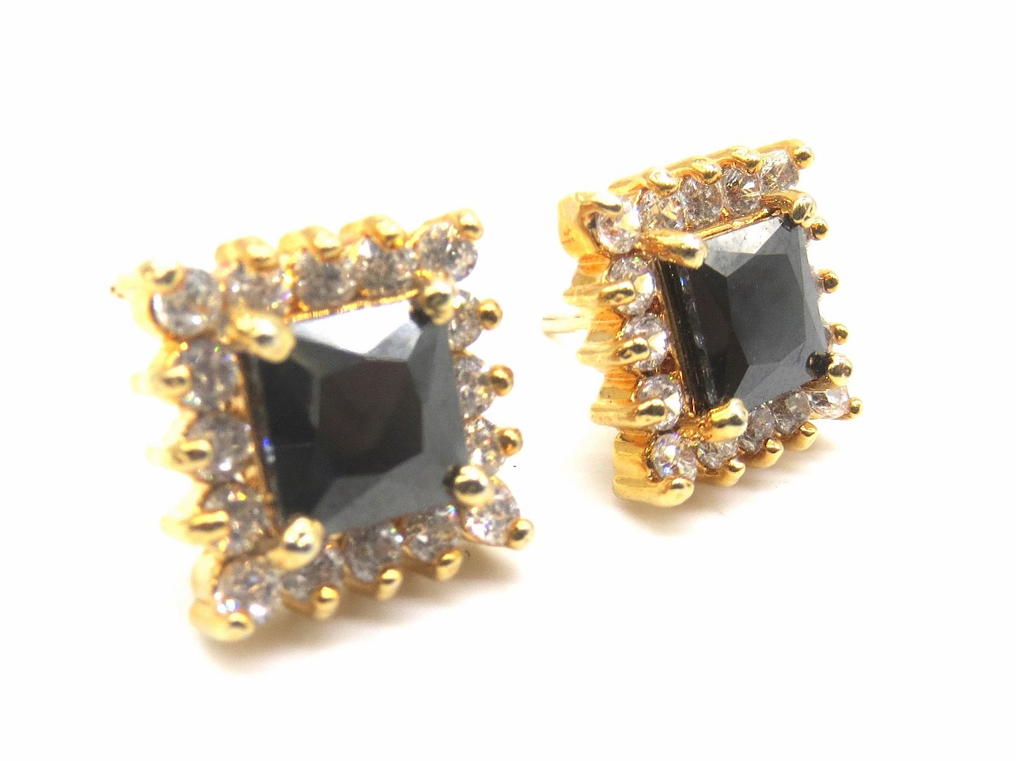 Jewelshingar Jewellery American Diamond PlatedGold Colour Stud Earrings For Women ( 55502GJT )