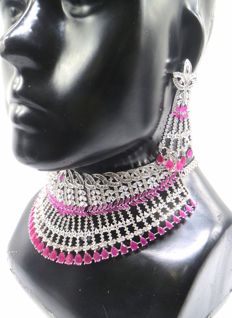 Jewelshingar Jewellery Ruby Colour Necklace For Women ( 55572NAD )