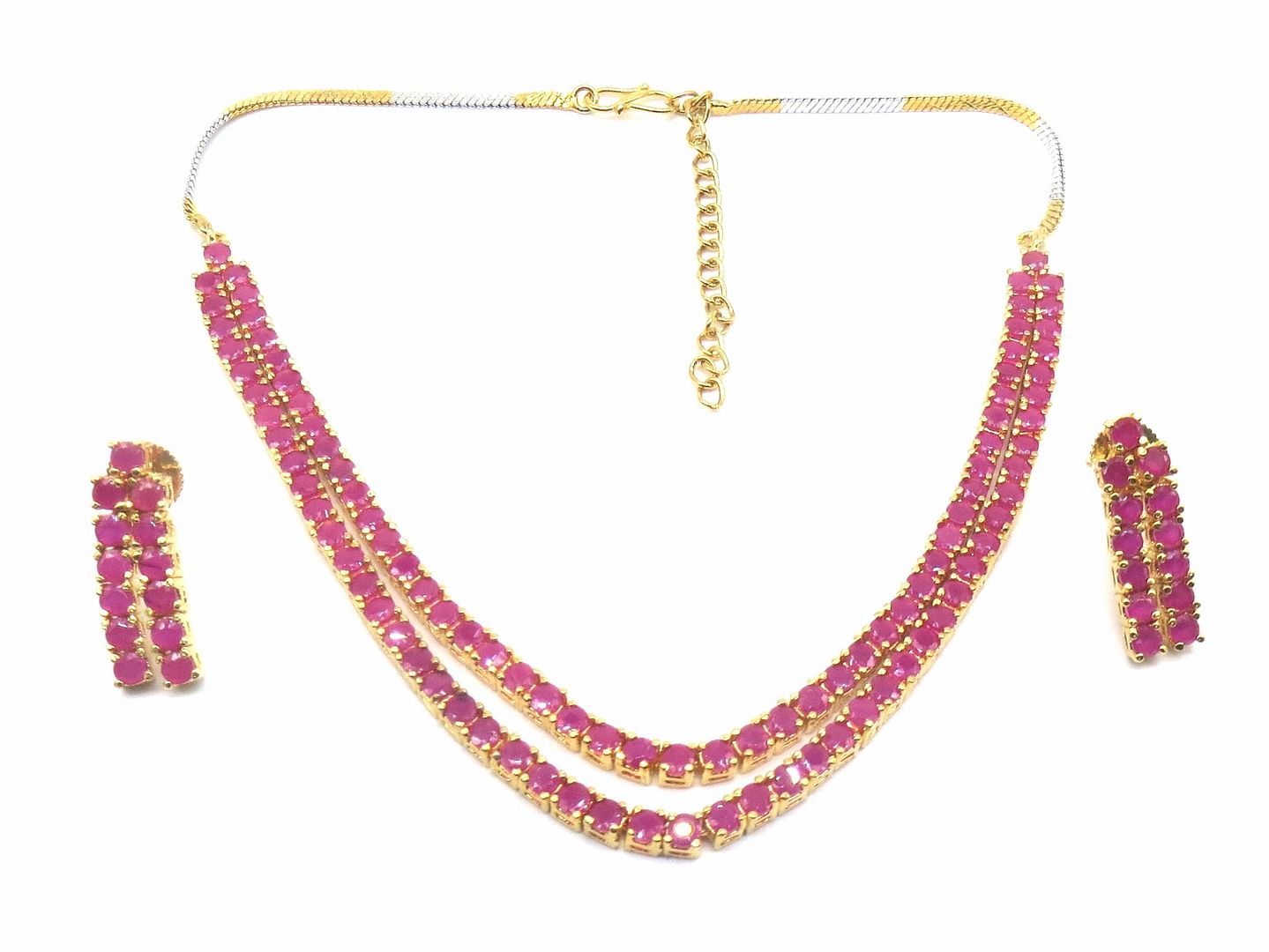 Jewelshingar Jewellery Ruby Colour Necklace For Women ( 55628NAD )