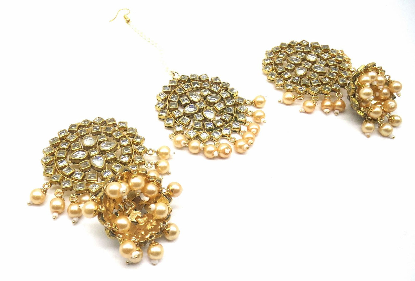 Jewelshingar Jewellery Gold Colour Maangtikka Earring For Women ( 55775MES )