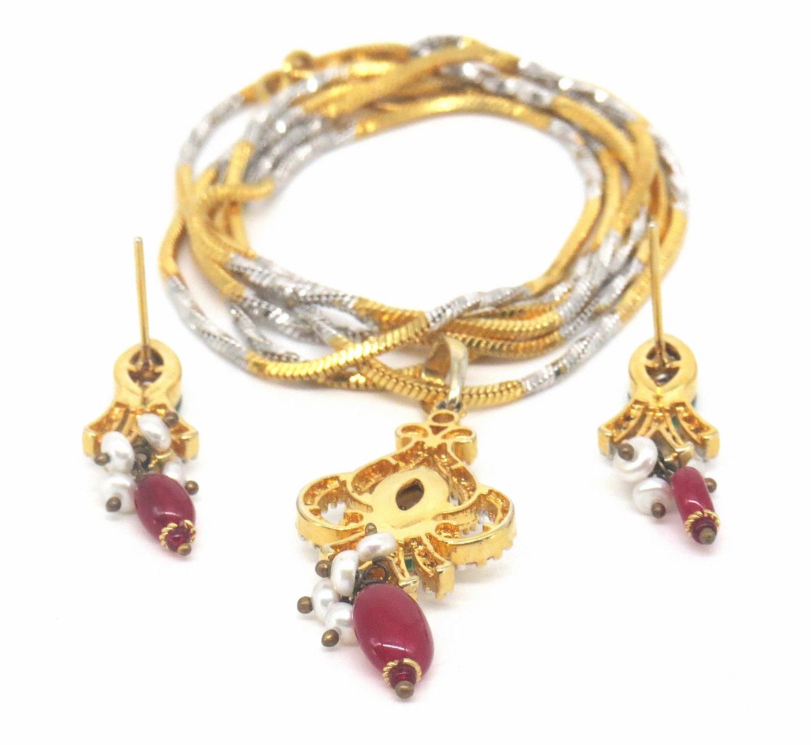 Jewelshingar Jewellery Gold Plated Pendant Sets For Women ( 56641ACP )