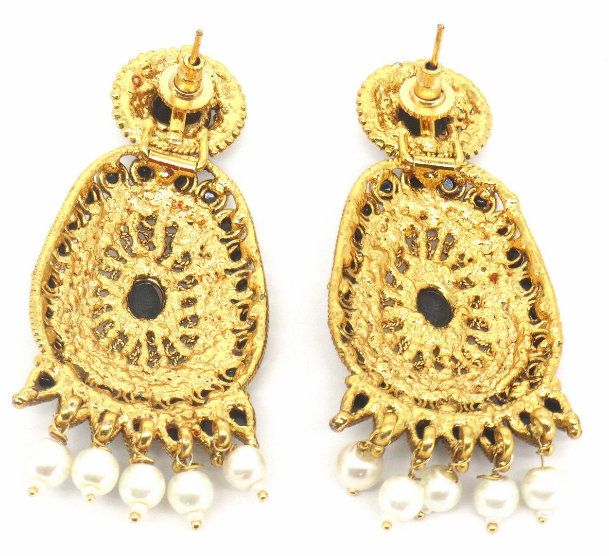 Jewelshingar Jewellery Gold Plated Black Colour Earrings For Women ( 57053PED )