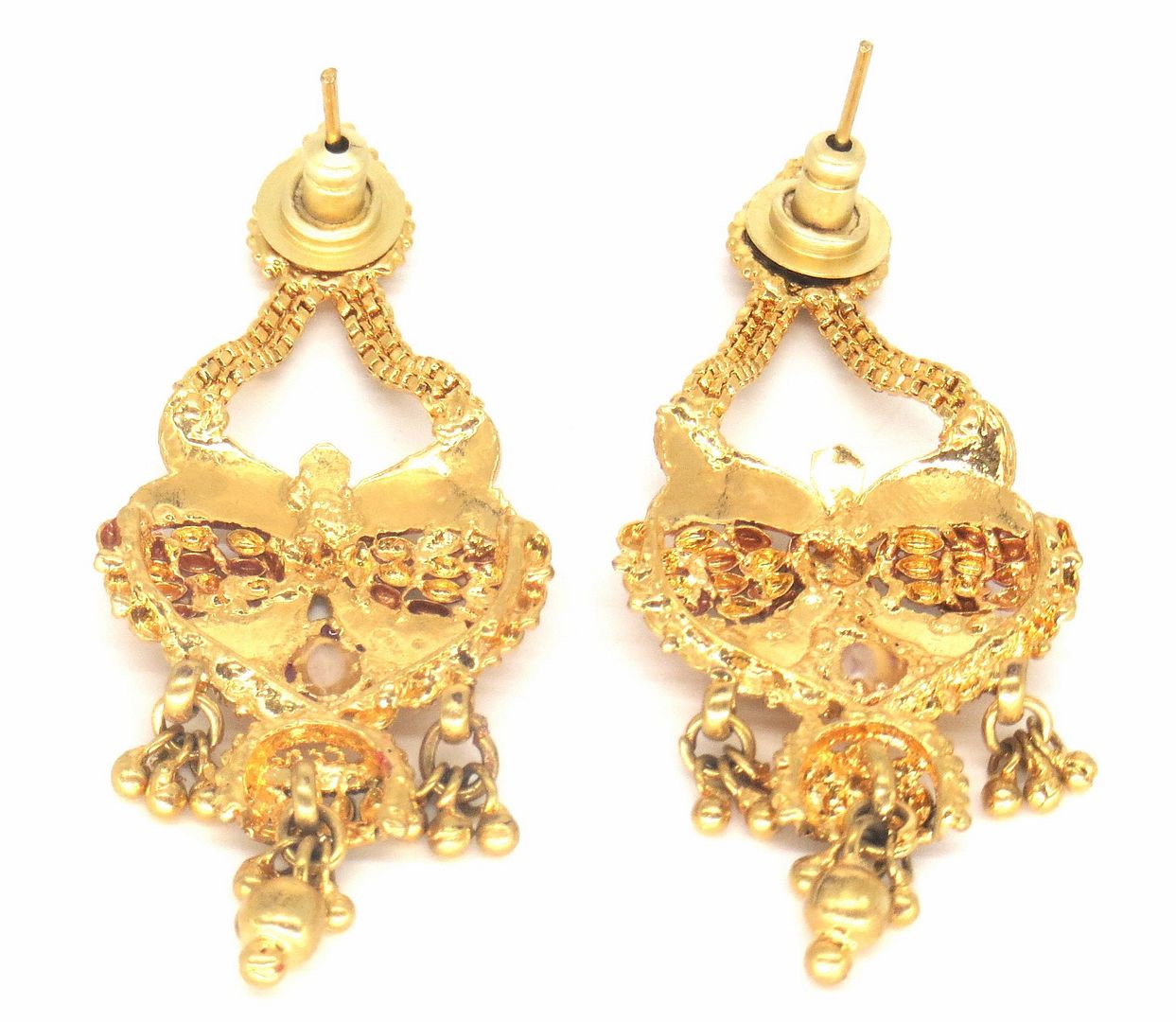 Jewelshingar Jewellery Gold Plated Pink Colour Earrings For Women ( 57228PED )