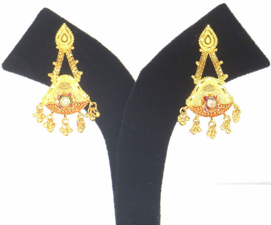 Jewelshingar Jewellery Gold Plated Gold Colour Earrings For Women ( 57260PED )