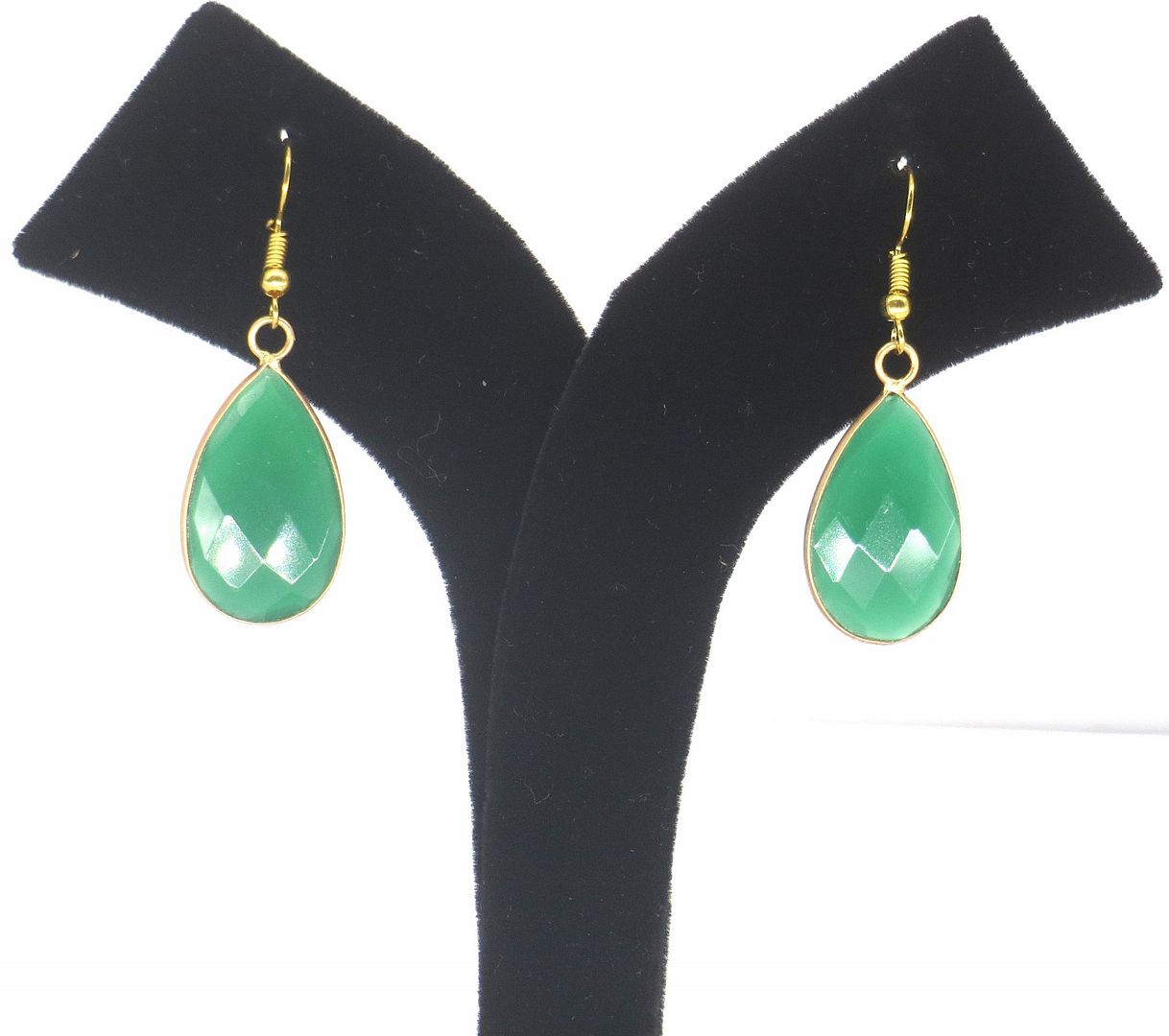 Jewelshingar Jewellery Gold Plated Green Colour Earrings For Women ( 57308URL )