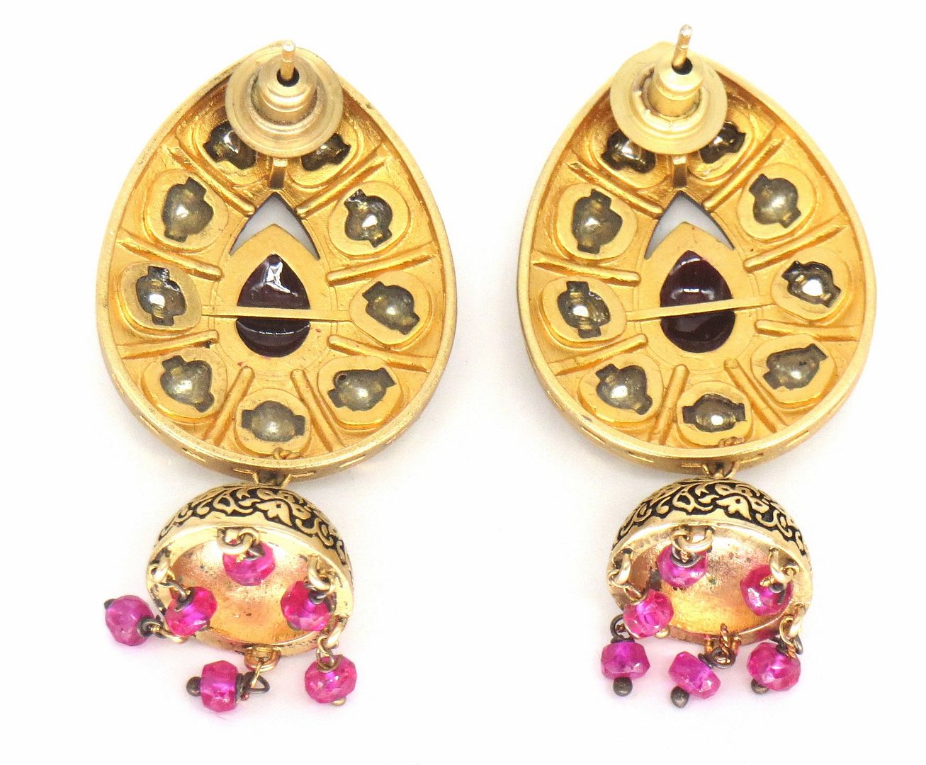 Jewelshingar Jewellery Gold Plated Pink Colour Earrings For Women ( 57349DCJ )